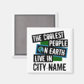 地クール上の人々はあなたの町に住んでいる マグネット (正面/裏面)