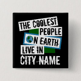 地クール上の人々はあなたの町に住んでいる 缶バッジ
