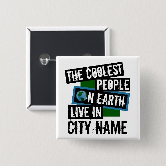 地クール上の人々はあなたの町に住んでいる 缶バッジ (正面&裏面)