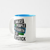 地クール上の人遊々 ツートーンマグカップ (正面左)