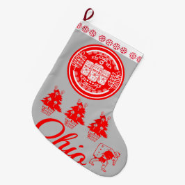 地ビールクリスマスオハイオ-ビール缶R G W ラージクリスマスストッキング