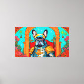 地フランスの上の喜びの庭のブルドッグ5 キャンバスプリント (正面)