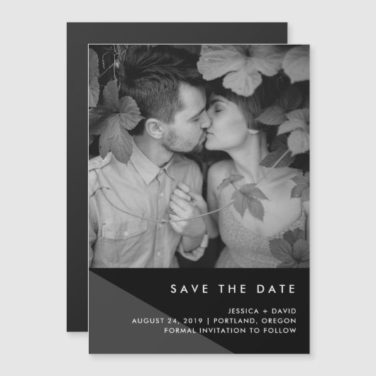 地モダン域 | 写真の保存日付 マグネット招待状 (正面/裏面)