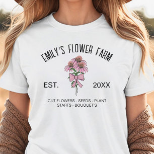 地モダン方花畑名手描き花 Tシャツ