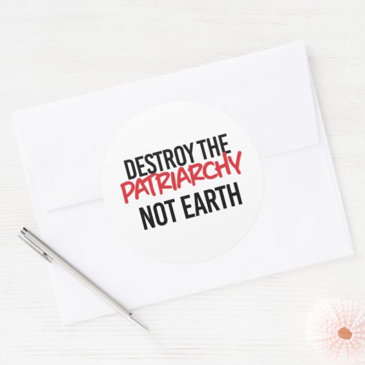 地上ではなく家父長制を破壊する ラウンドシール (封筒)