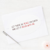 地上に平和を訪れよう 楕円形シール (封筒)