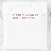 地上に平和を訪れよう 楕円形シール (バッグ)