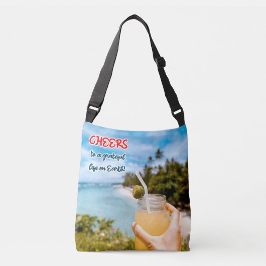 地上に感謝の応援 クロスボディバッグ (正面)