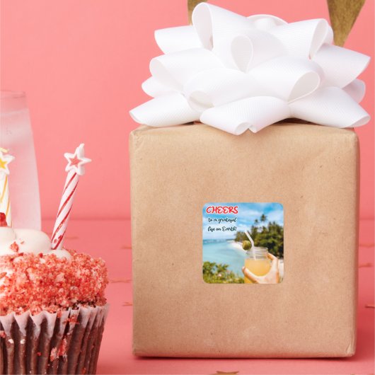 地上に感謝の応援 スクエアシール (パーティー)