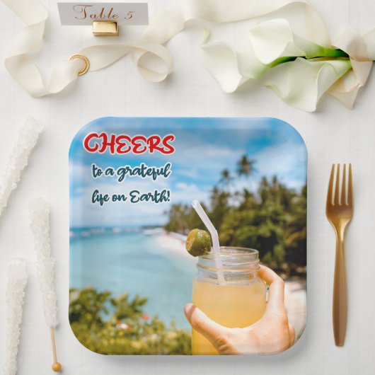 地上に感謝の応援 ペーパープレート (ウェディング)