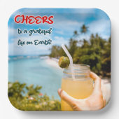 地上に感謝の応援 ペーパープレート (正面)