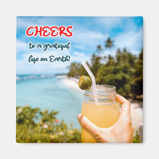 地上に感謝の応援 マグネット (正面)