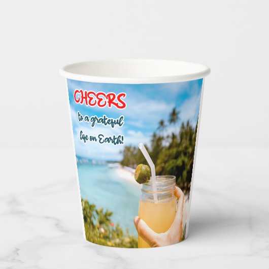 地上に感謝の応援 紙コップ (裏面)