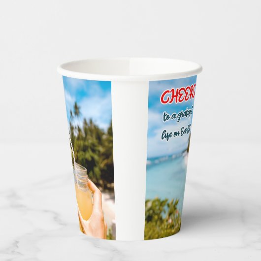 地上に感謝の応援 紙コップ (左)