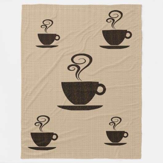地上のコップ-毛布 フリースブランケット (正面)