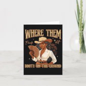 地上のブーツ 本物のカウボーイ ウエスタン カウガール 私 カード (正面)