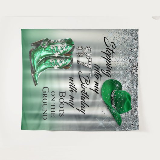 地上のブーツ 誕生日 バックドロップ タペストリー (正面(横))