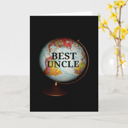 地上の伯父さん最高のにおめでとう！ カード (黄色い花)