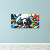 地上の喜びの庭のプードル2 キャンバスプリント (インサイチュ (ウッドフロア))