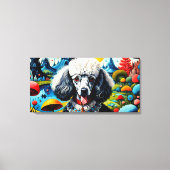 地上の喜びの庭のプードル2 キャンバスプリント (正面)