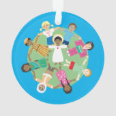 地上の平和イエスと世界の子たち オーナメント (裏面)