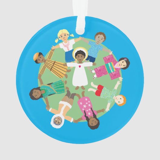 地上の平和イエスと世界の子たち オーナメント (裏面)
