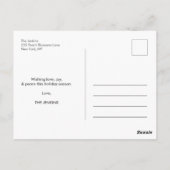 地上の平和 |クリスマスの休日の写真 ポストカード (裏面)