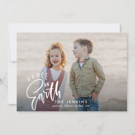地上の平和 |クリスマスの休日の写真 招待状 (正面)