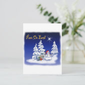 地上の雪の人の平和 ポストカード (スタンド正面)