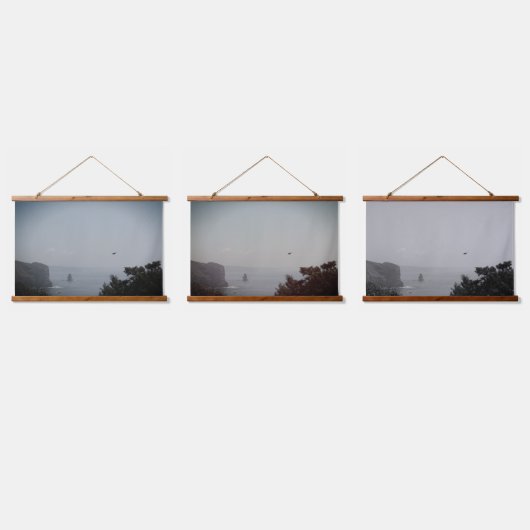 地上の3つの木製トップウォールタペストリーシェード 吊り下げ型タペストリー (トリプル)