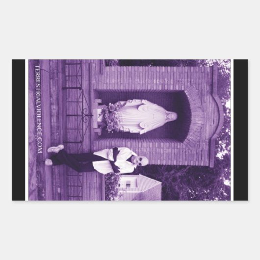 地上暴力ステッカー 長方形シール (正面)