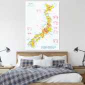 地上軍日本の第二次世界大戦の地図 キャンバスプリント (インサイチュ (寝室))