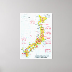 地上軍日本の第二次世界大戦の地図 キャンバスプリント