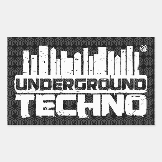 地下のテクノ-ステッカー 長方形シール (正面)