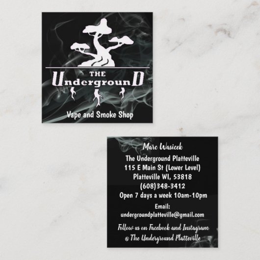 地下の名刺を吸い取る スクエア名刺 (正面/裏面)