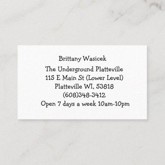 地下の名刺 名刺 (裏面)