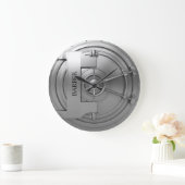 地下ドアの銀 ラージ壁時計 (ホーム)
