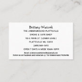 地下事業が活気を帯びている 名刺 (裏面)