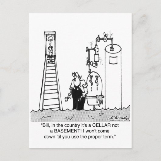 地下室ではなく浸水した地下室だ ポストカード (正面)