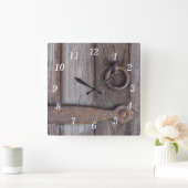 地下室ドアハンドル壁時計 スクエア壁時計 (ホーム)