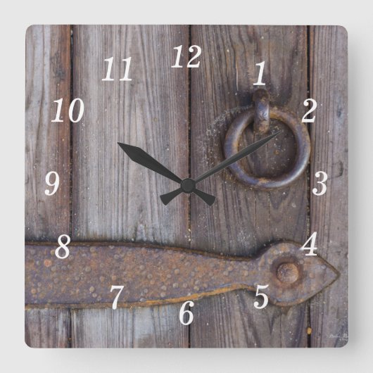地下室ドアハンドル壁時計 スクエア壁時計 (正面)
