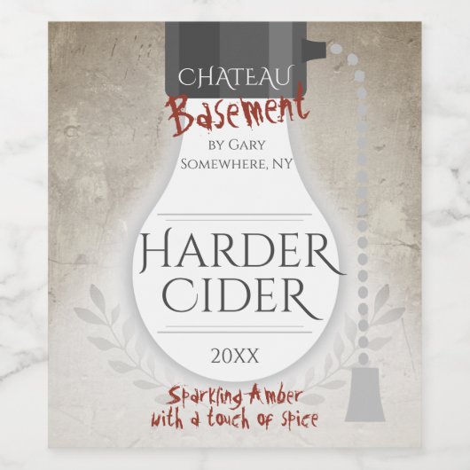地下自家製ワインビアサイダーパーソナライズされた ワインラベル (シングルラベル)