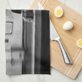 地下鉄でショッピングバッグを持つ人（シャトレ） キッチンタオル (四つ折り)