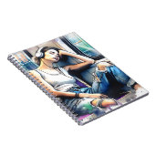 地下鉄で眠る聞女性と音楽 ノートブック (右側)