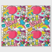 地下鉄のアートパターン大好き ラッピングペーパー (フラット)