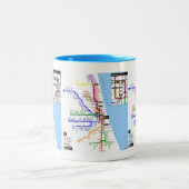 地下鉄のシカゴのマグ ツートーンマグカップ (中央)