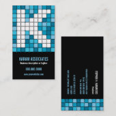 地下鉄のタイルの紺碧のモノグラムKの名刺 名刺 (正面/裏面)