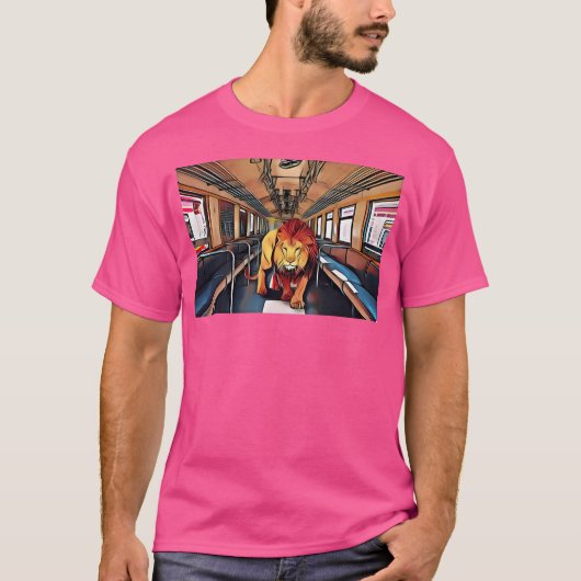地下鉄の上のライオン Tシャツ (正面)