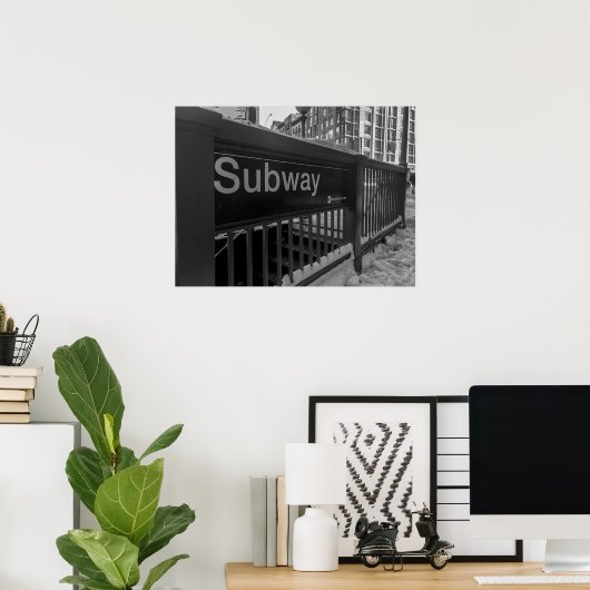 地下鉄の入り口の看板ニューヨーク市のポスター ポスター (ホームオフィス)