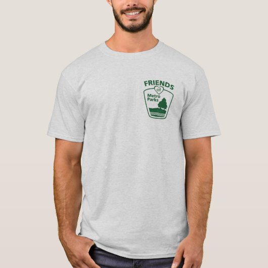 地下鉄の友人は駐車しますTシャツ(人の切口)を Tシャツ (正面)